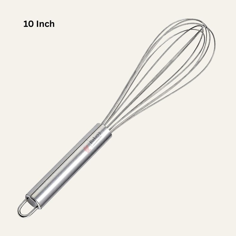 10 Inch| Stainless Steel Balloon Whisk | Durable & Ergonomic Kitchen Tool |For Baking & Cooking| 1 Piece