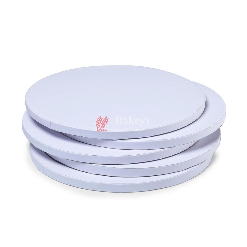 10 inch White Round Drum Cake Board Cake Base | Pack of 5