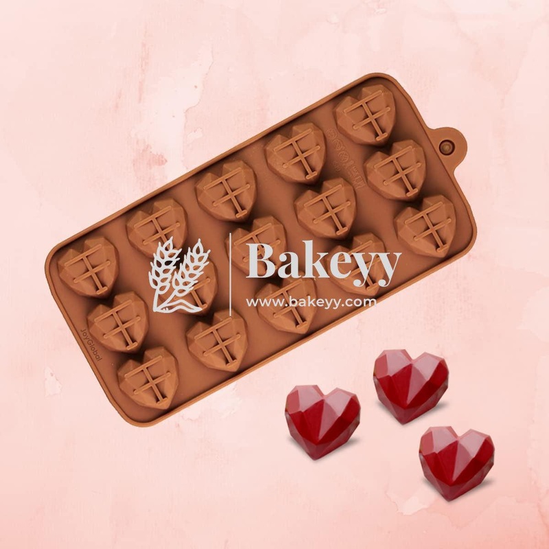 15 Cavities Silicone Diamond Heart Mould