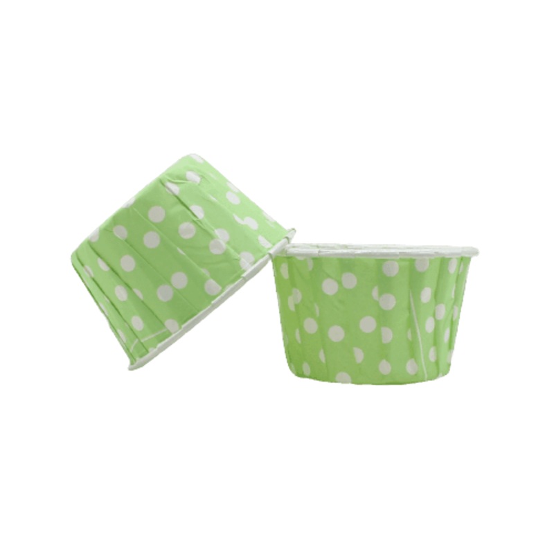4435 Green Polka Dot Muffin Cup | Curl Edge | Cupcake Liner | Medium | Pack of 100
