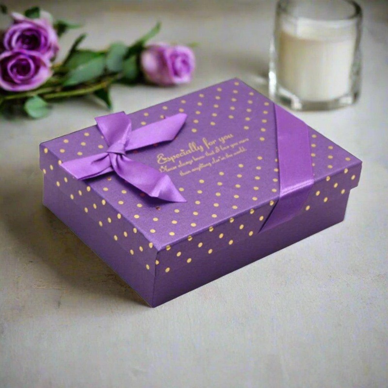 6 Cavity Hard Chocolate Box With Gift Option | Purple Colour