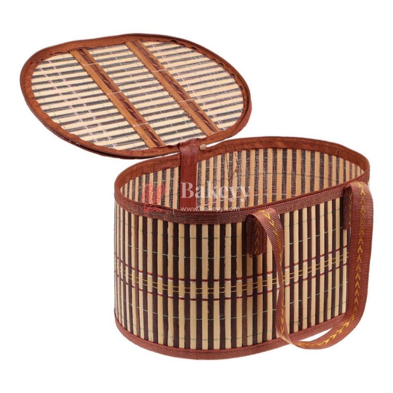 Brown Oval Wooden baskets, handmade wicker basket