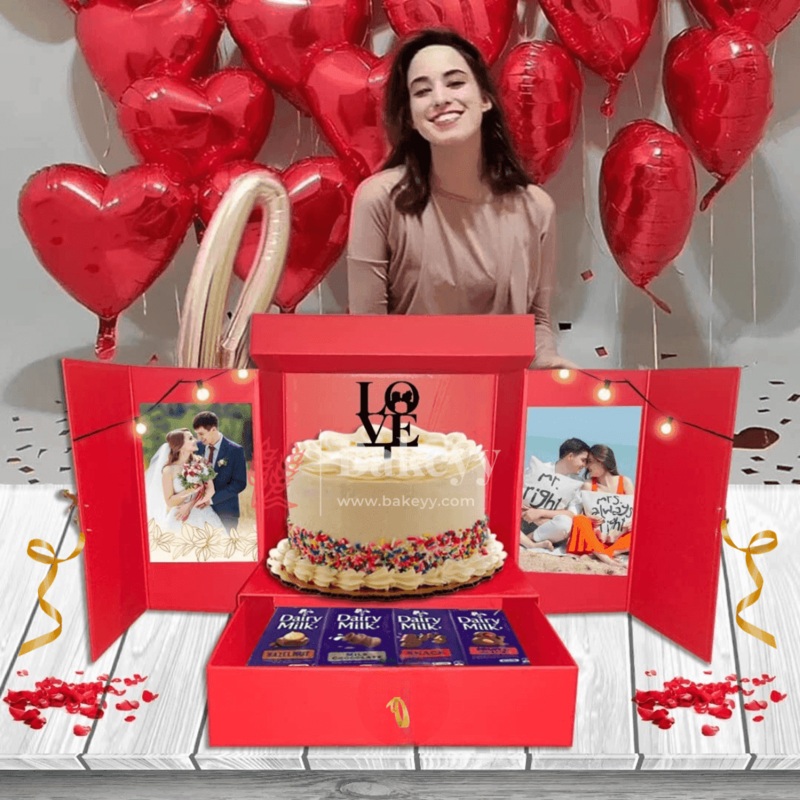 Card Board Surprise Cake Box with One Drawer Gift Box