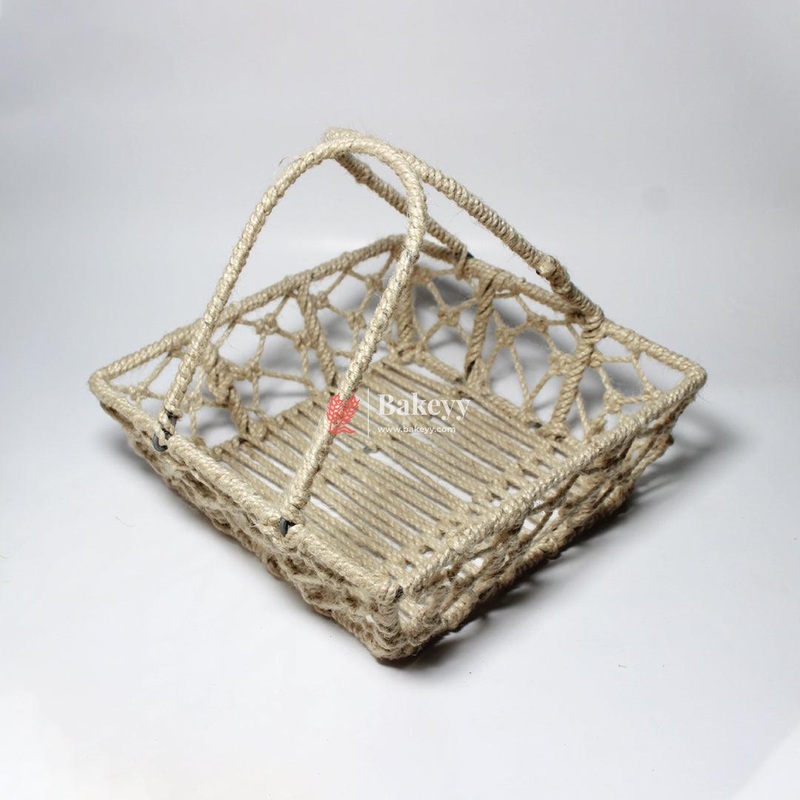 Decorative Jute Metal Hamper Basket For Gifting | Handcrafted Round  Basket  Stylish & Functional Storage