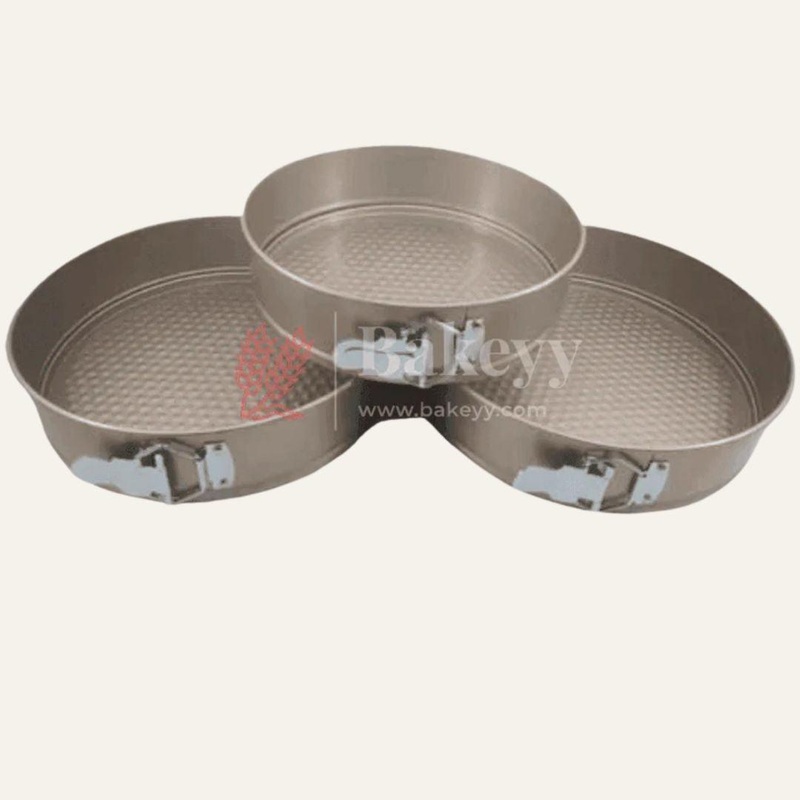 Premium Springform Cake Pan Set - 3 Pieces (Non-Stick, Leak-Proof)