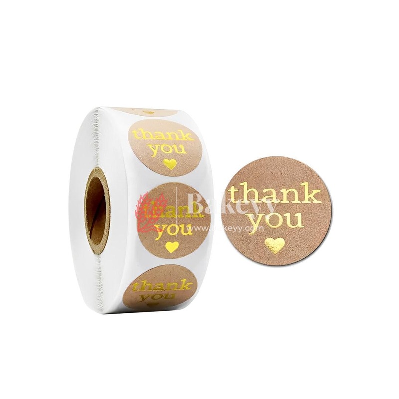 Thank You Stickers| Round Thank You Adhesive Sticker for Small Business Wedding Supplies Packing Stickers Gift Wrap | Thank You Stickers Golden | Pack of 500