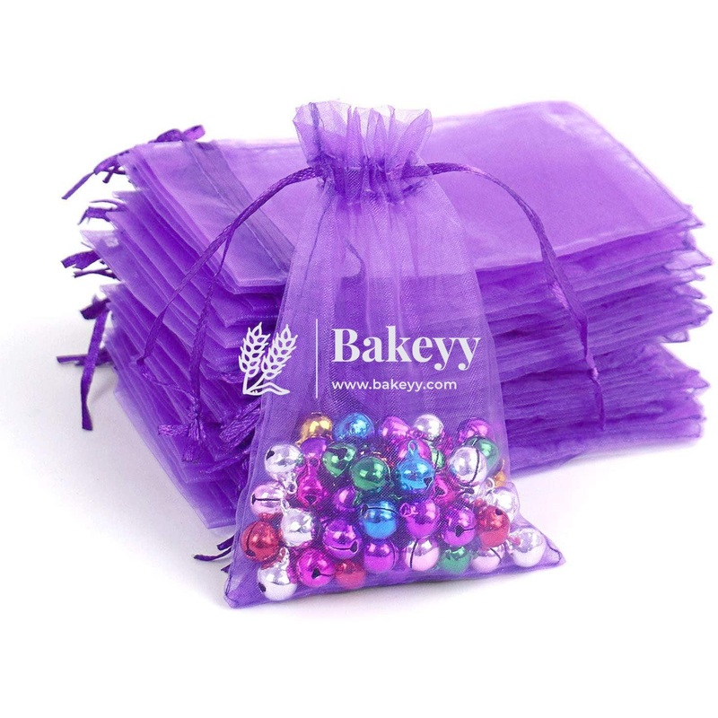 22x31 cm  | Organza Potli Bags |  Light Purple Colour | Candy Bag | Pack of 50