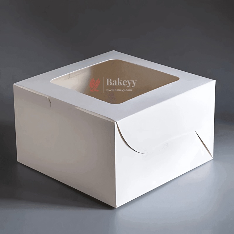 8x8x5 Inch Cake Box With Square Shape Top Window ITC Quality | Pack Of 25