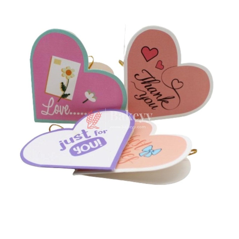 Heart Shape Tags | Eco-Friendly | Tags with Golden Thread | Pack of 10 | Mix Design