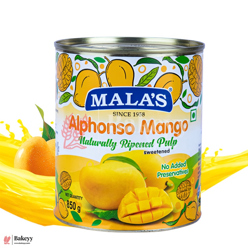 Malas Alphonso Mango Pulp  850g | Naturally Ripened & Sweetened