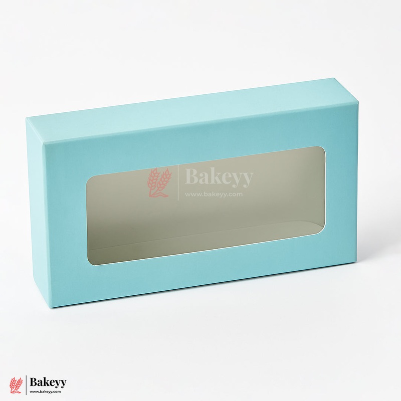 Premium Sliding Bar Box for Kunafa & Dessert Bars  16x9x3cm|Turquoise  Color | Window Display (Pack Of 10)