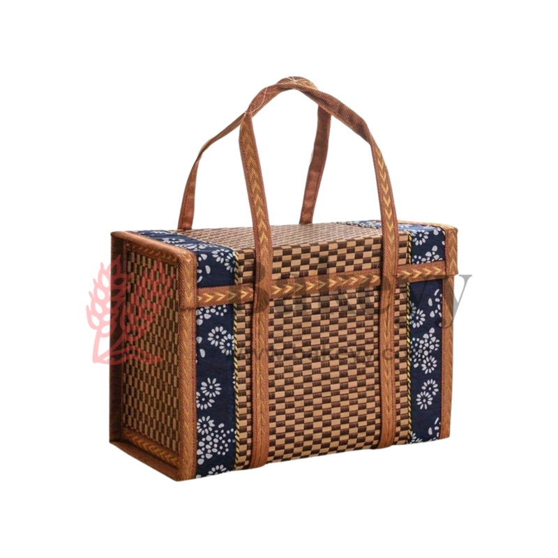 Premium Woven Picnic Basket Box with Handle | Handmade Wicker basket | 1 Piece