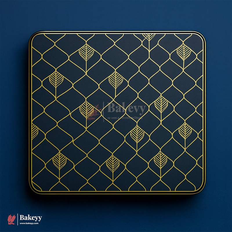 Square Premium Black & Gold Metal Gift Tin Box  Elegant Reusable Packaging | Pack of 2