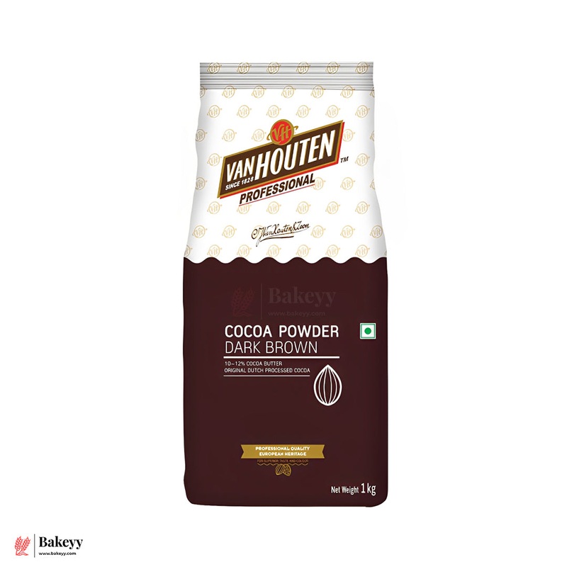 Van Houten Professional Dark Cocoa Powder  Dark Brown, 1kg | 1012% Cocoa Butter | Dutch-Processed