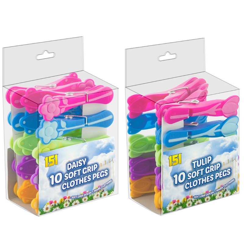 10PK Soft Grip Pegs