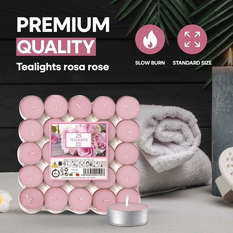 25 - Pack Scented Tealights Rose