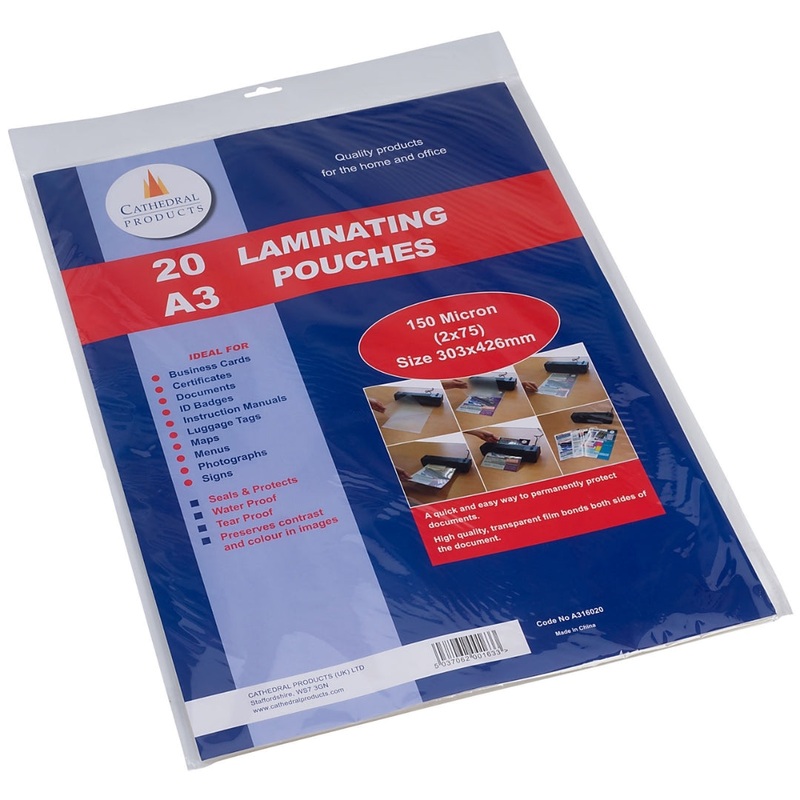A3 Laminating Pouches 150 Micron - Pack of 20