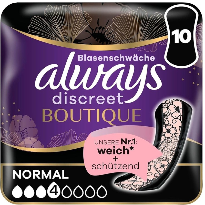 Always Discreet Boutique Normal Pads  10 Pack