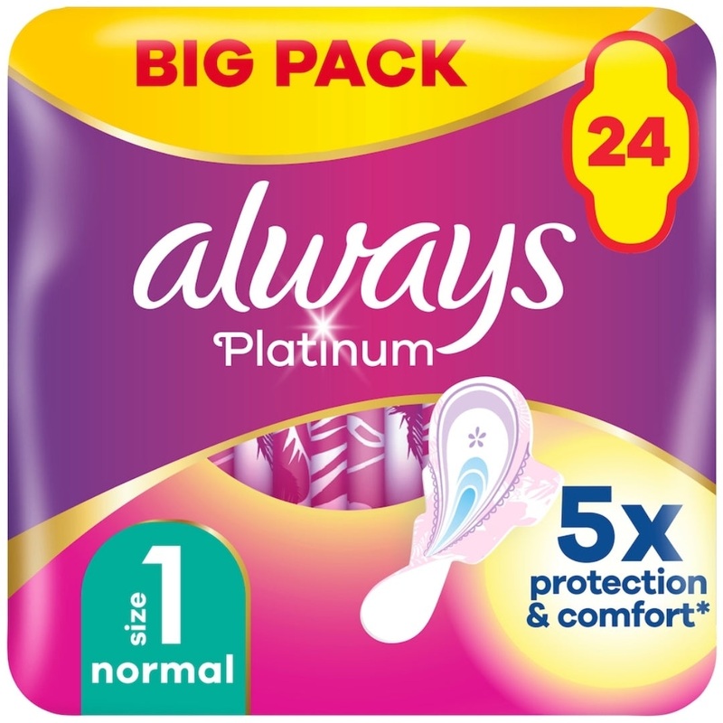 Always Platinum Sanitary Towels with Wings  24 Pack