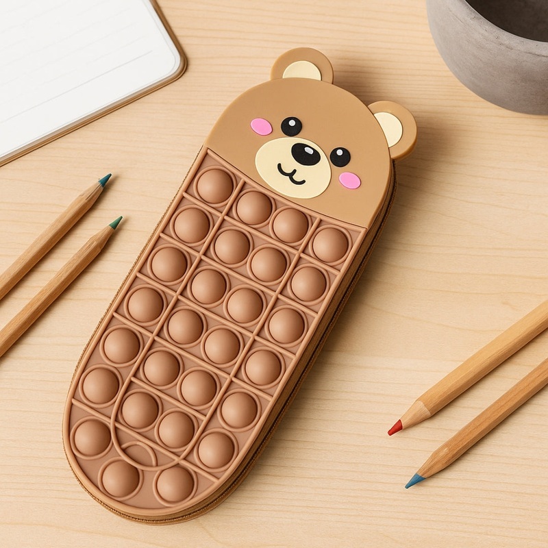 Bear Pop It Fidget Pencil Case