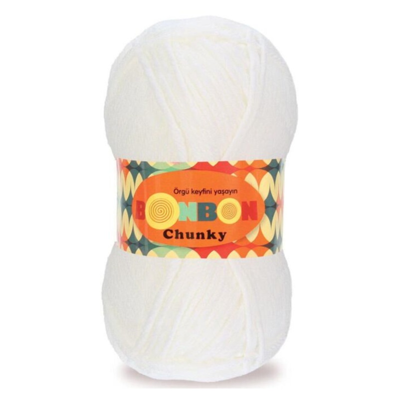 Bonbon Chunky White Yarn (100g)