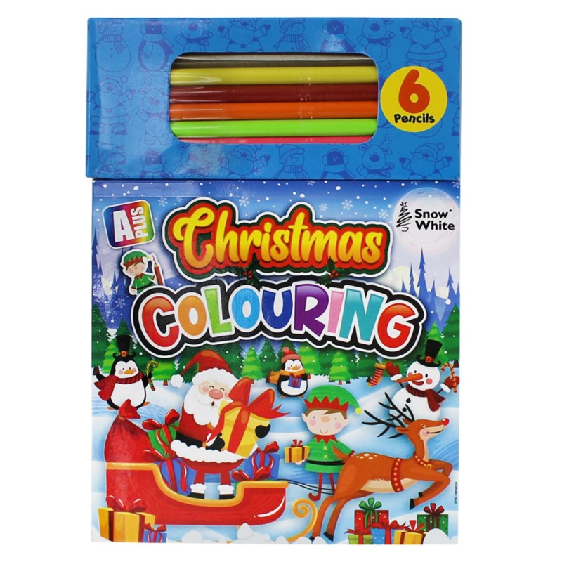 Christmas Colouring Pad with 6 Pencils