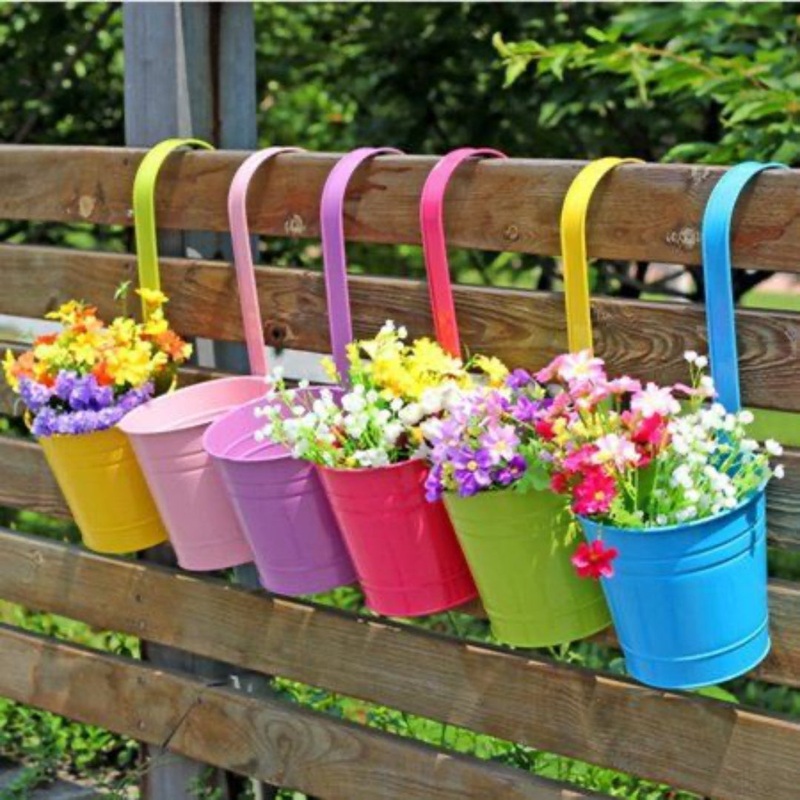 Hanging Metal Bucket Planter