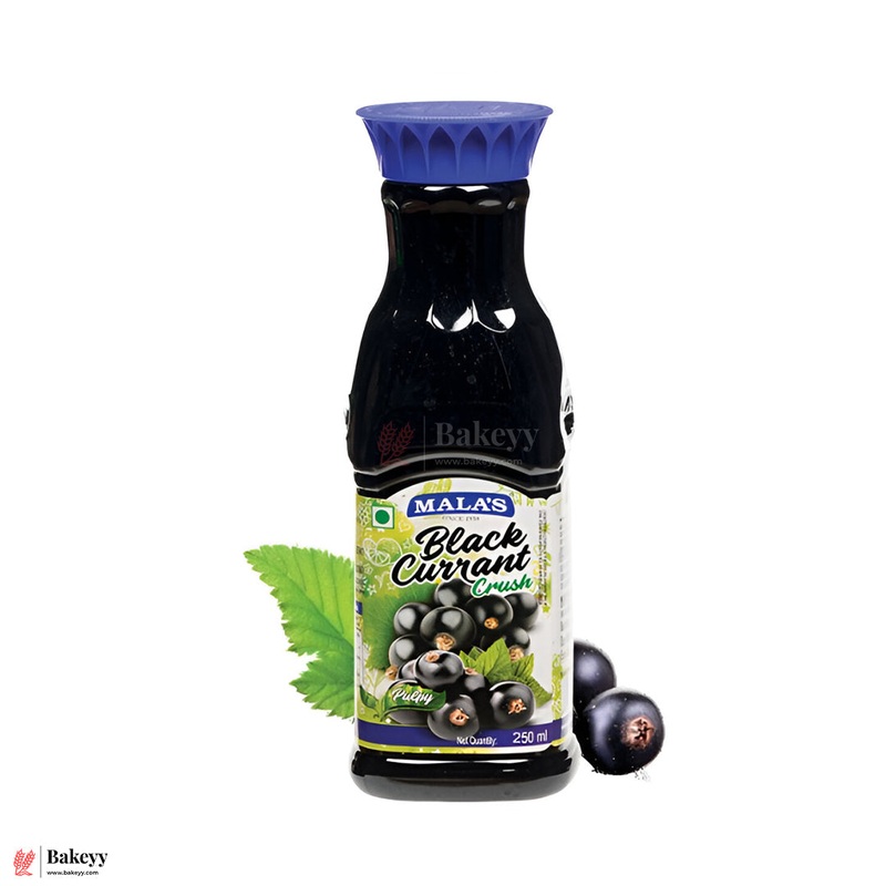 Malas Blackcurrant Fruit Crush  250ml | Sweet & Tart Flavour for Beverages & Desserts