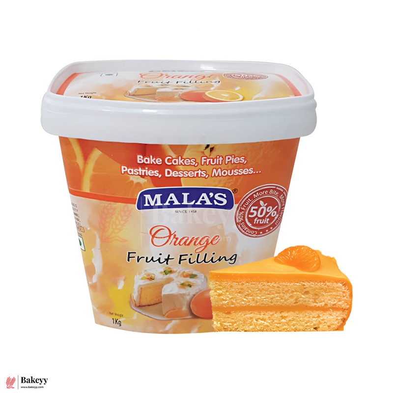 Malas Orange Fruit Filling  1kg | 50% Real Fruit | Dessert & Bakery Use