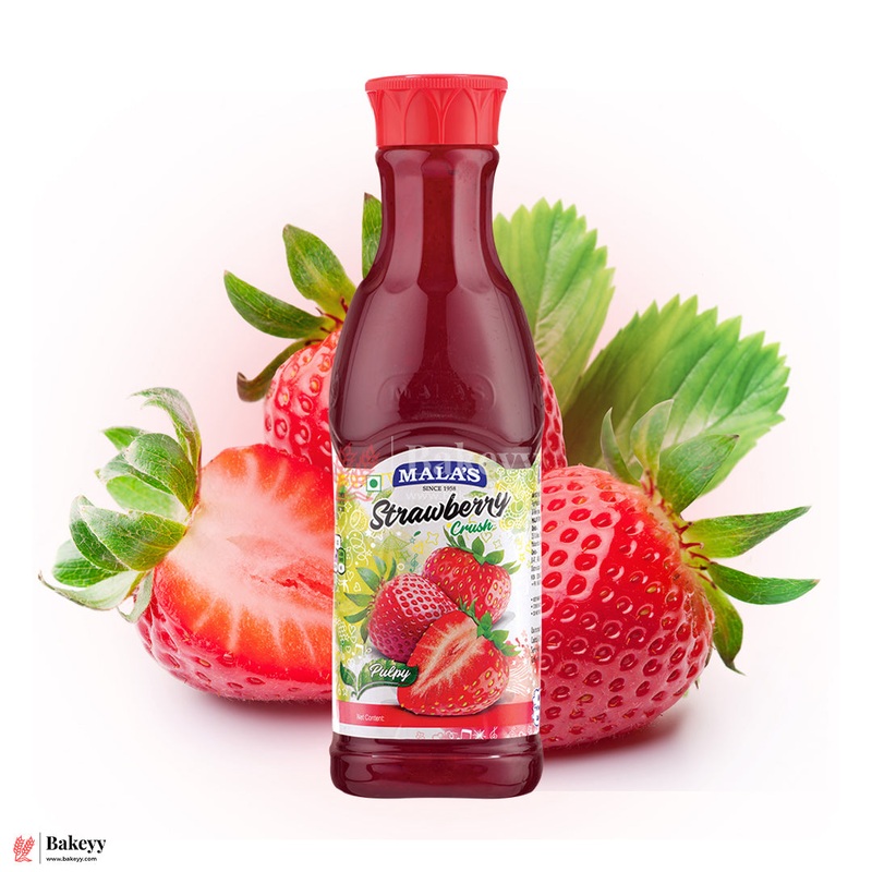 Malas Strawberry Fruit Crush  250ml | Sweet & Tart Flavour for Beverages & Desserts