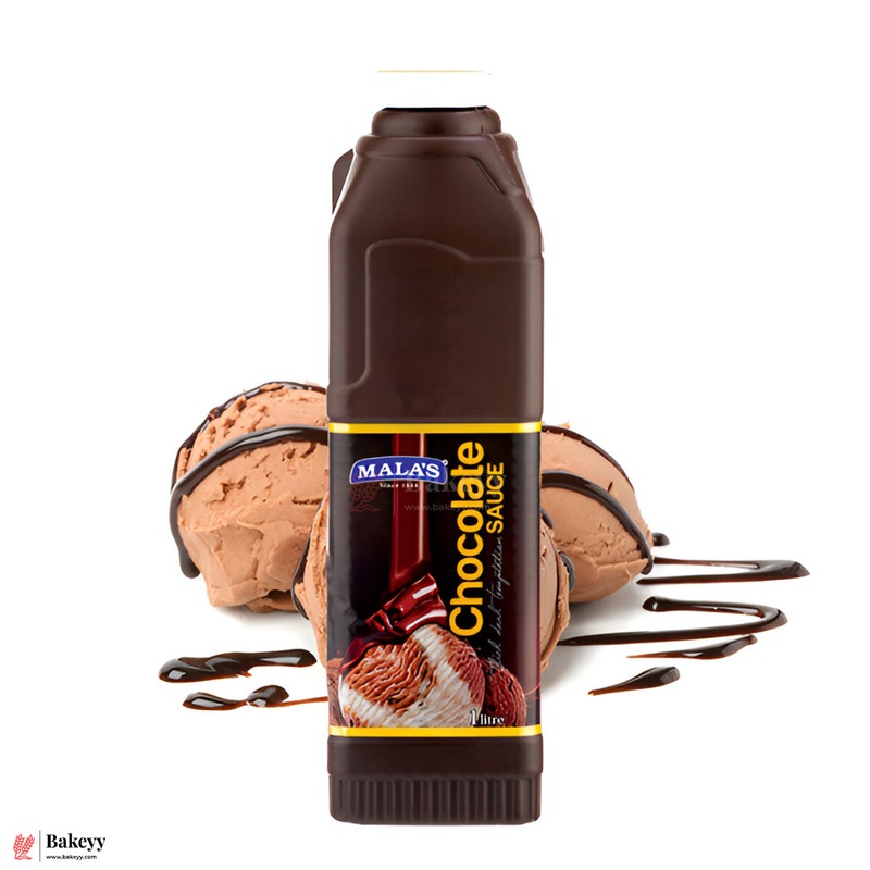 Malas Thick Chocolate Sauce  1 Litre Bottle for Desserts, Ice Creams & Beverages