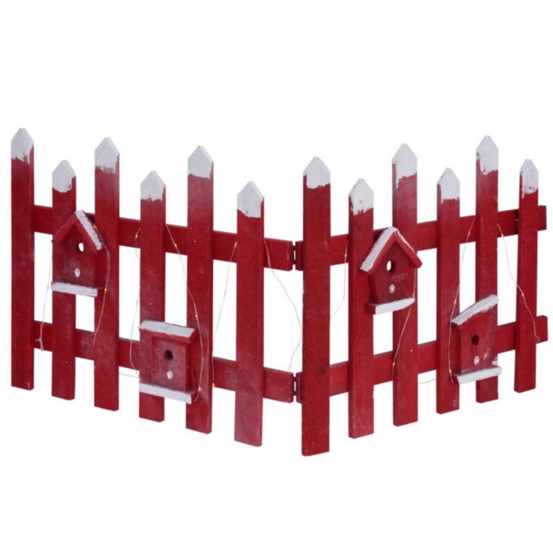 Red with White Tip Christmas Fence