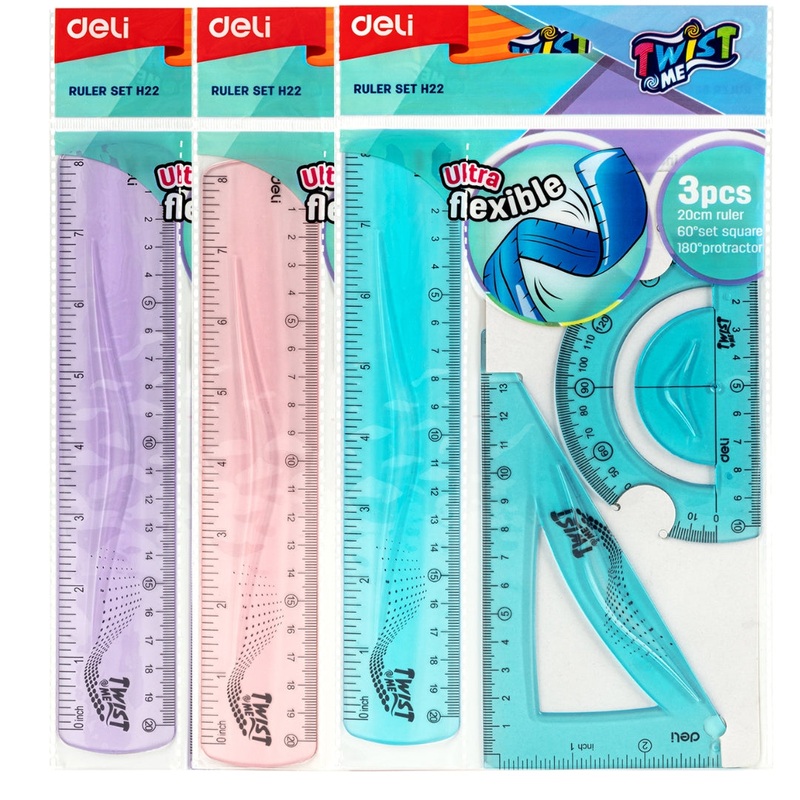 3-Piece Ruler Set by Deli
