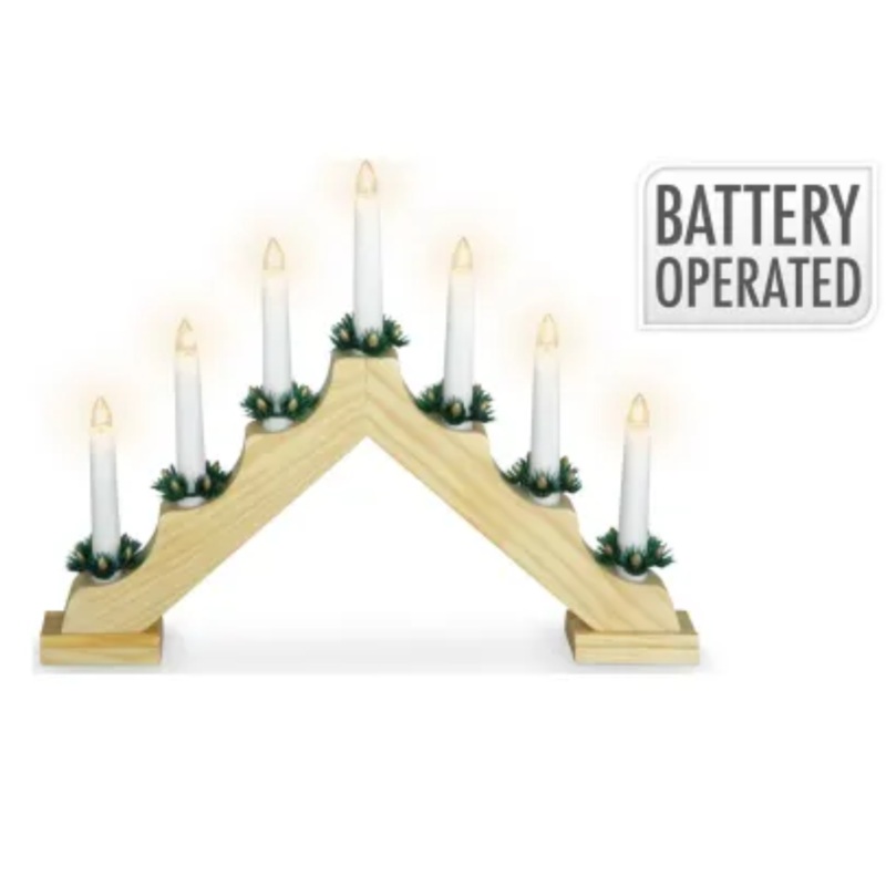 7 LED Natural Wooden Bridge Candle