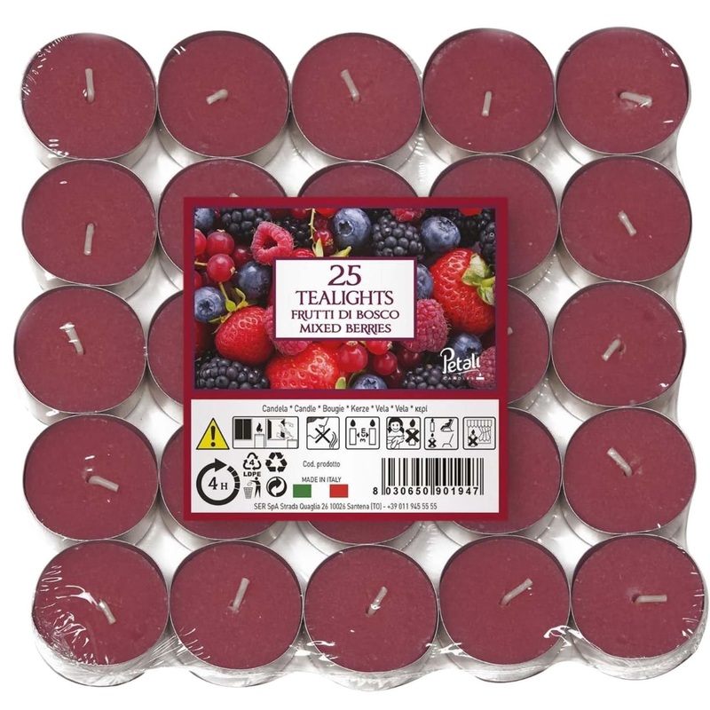 Scented Tealights Mixed Berries  25 Pack