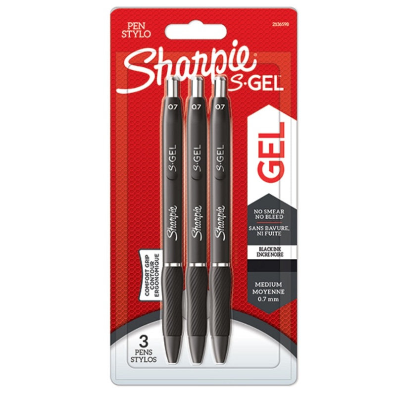 Sharpie 3PK Black S-Gel Gel Pens