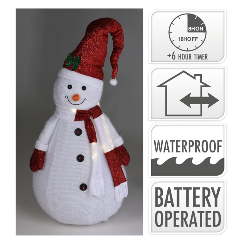 10 LED 140cm Standing Snowman Decoration