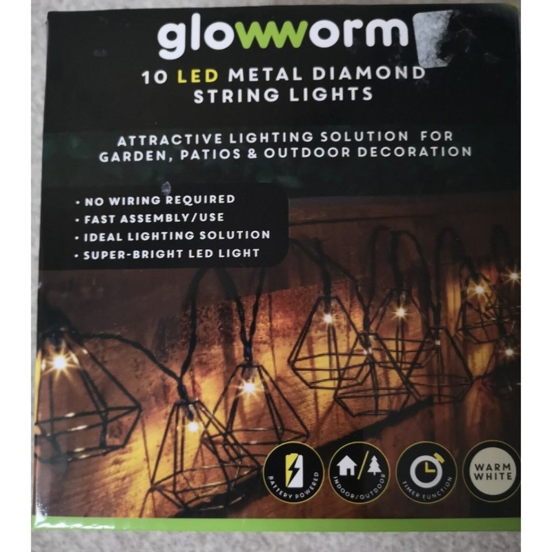 10 LED METAL DIAMOND STRING LIGHTS