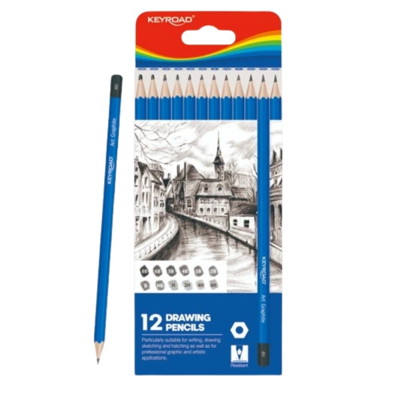 12-Piece Drawing Pencil Set  Assorted Grades