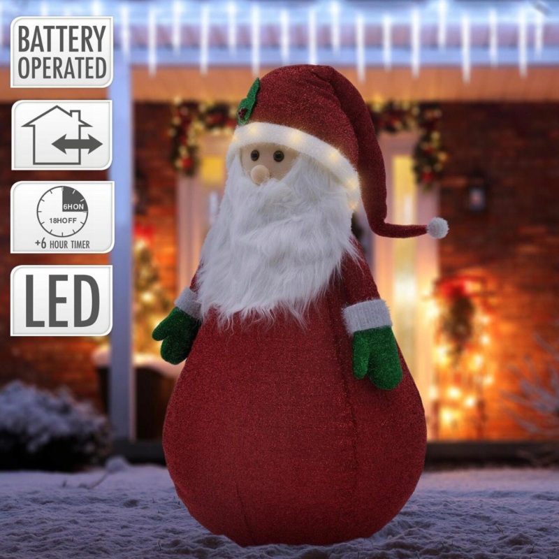 140cm Standing Santa Decoration with 10 LED Lights