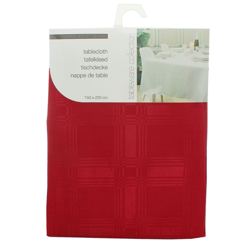 220 x 150cm Red Tablecloth