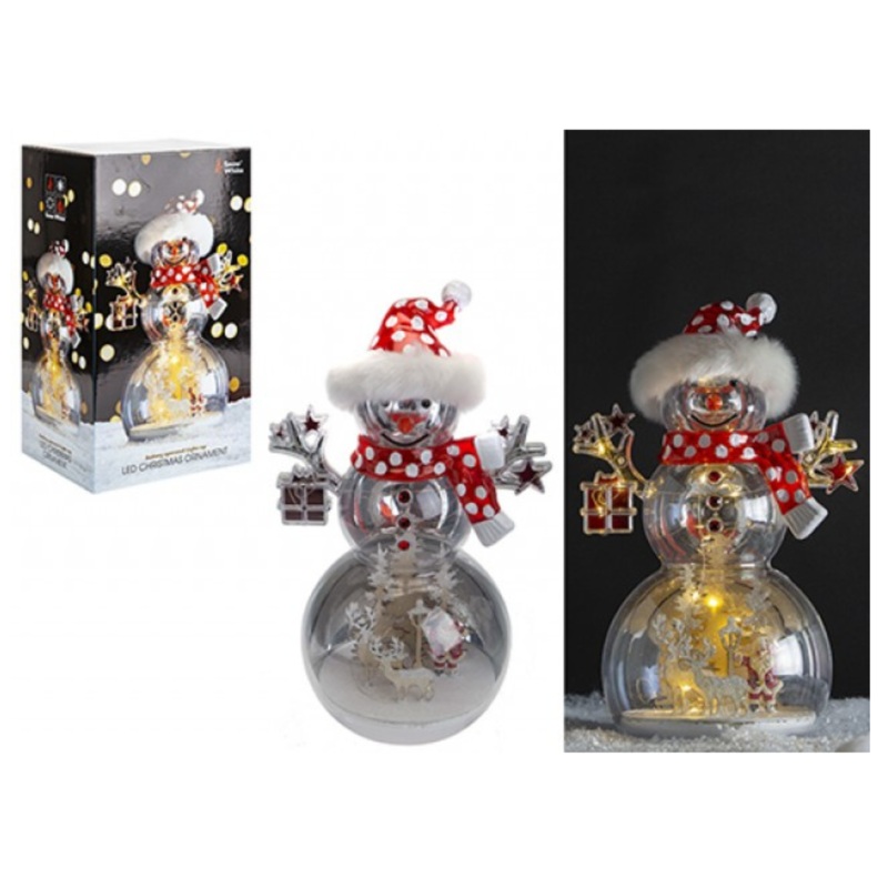 39cm Light-Up Acrylic Snowman