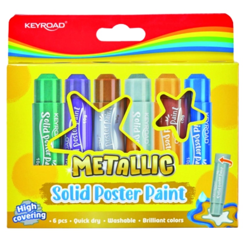 6-Pack Metallic Solid Poster Paint Sticks