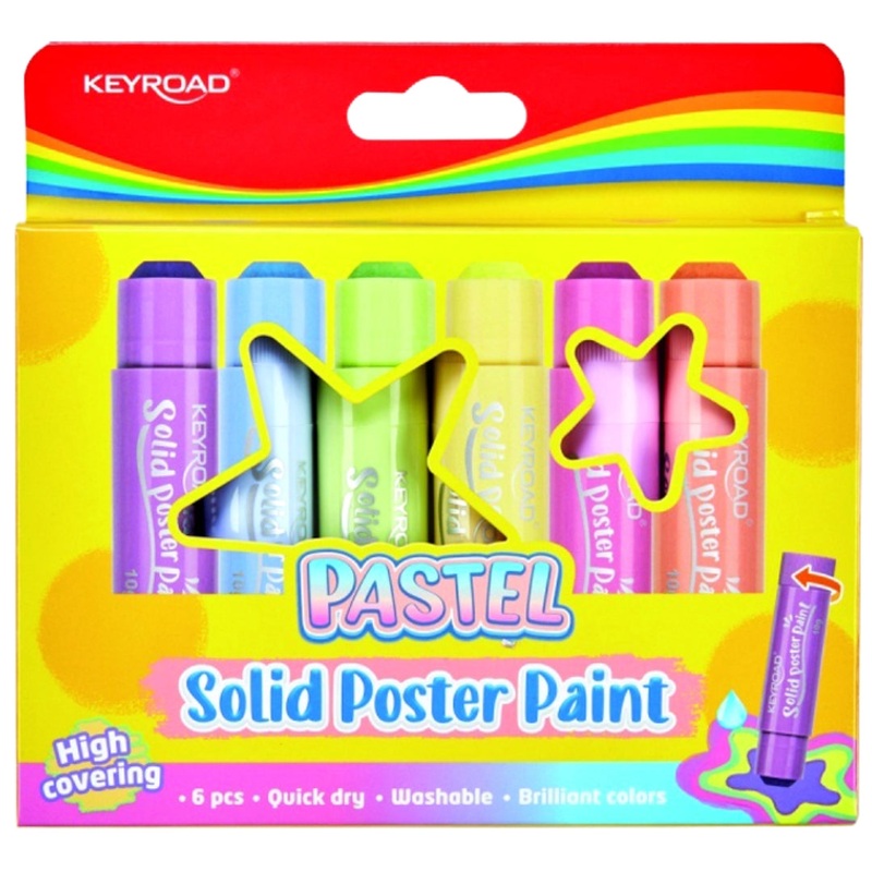 6-Pack Pastel Solid Poster Paint Sticks