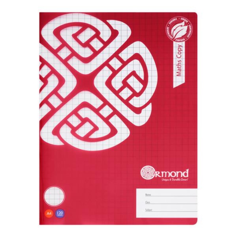 A4 12O Page of Maths Copy Durable Cover