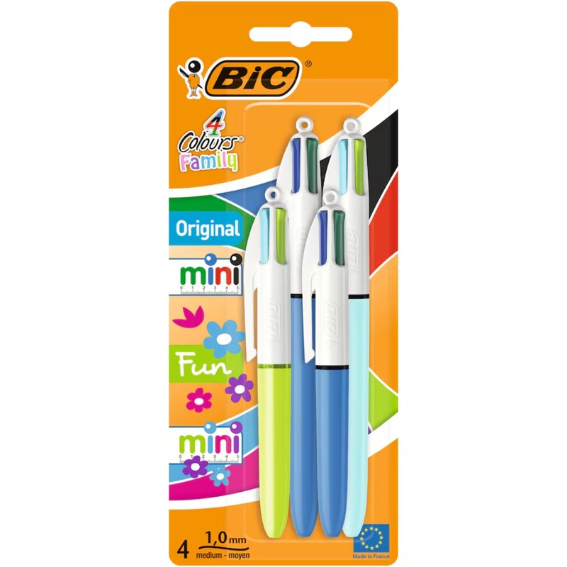BIC 4-Colour Ballpoint Pens  4-Pack Family Set
