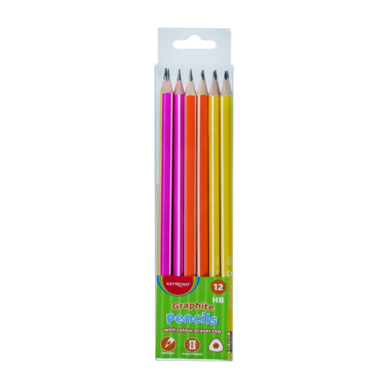 Box of 12 Neon HB Pencils