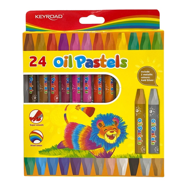 Box of 24 Oil Pastels  Hexagonal Body