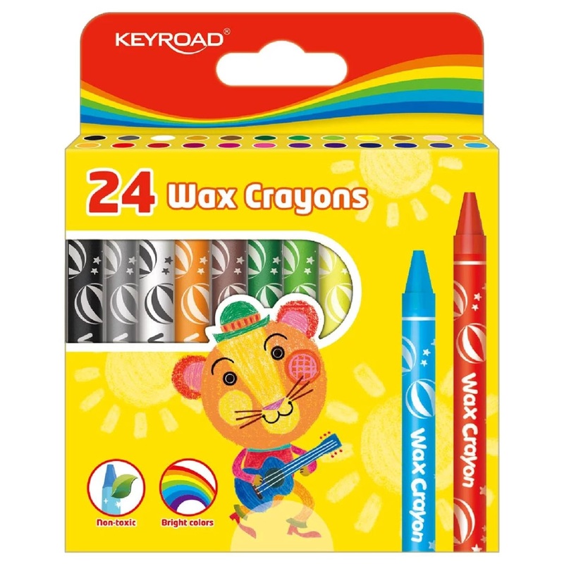Box of 24 Wax Crayons  Assorted Colours
