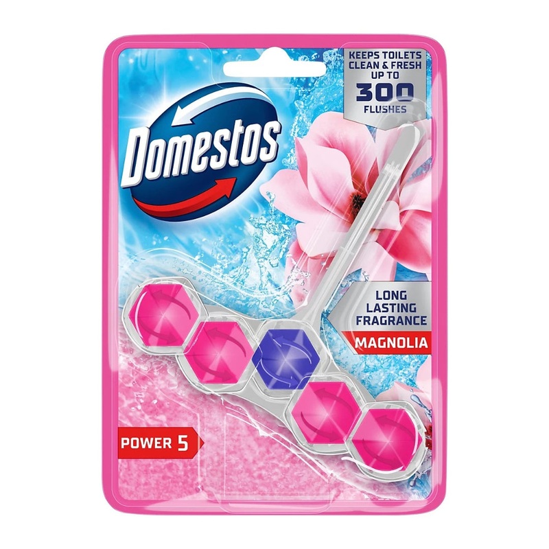 Domestos Power 5 Toilet Block Magnolia Pink 55g